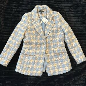 Blue and Cream Tweed Jacket - New With Tags